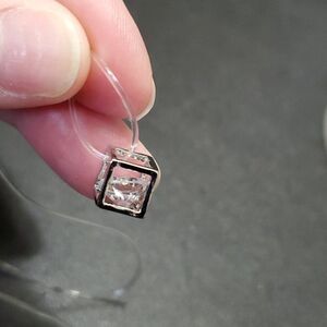 Floating rhinestone in a box necklace 16-18"